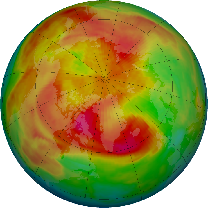 Arctic ozone map for 20 March 1983
